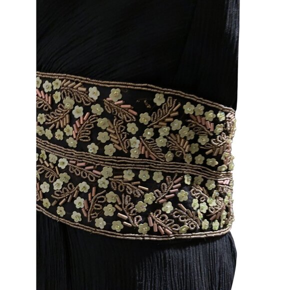 Stunning Kay Unger Silk Maxi Dress 10 Halter Plunge Backless Formal 100% Silk - Picture 9 of 9